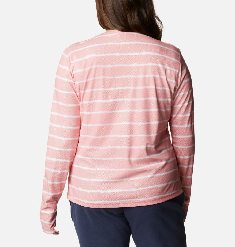 Chandail à manches longues Sun Deflector Summerdry pour femme - Grandes tailles, Color: Salmon Tie Dye Stripe, image 2