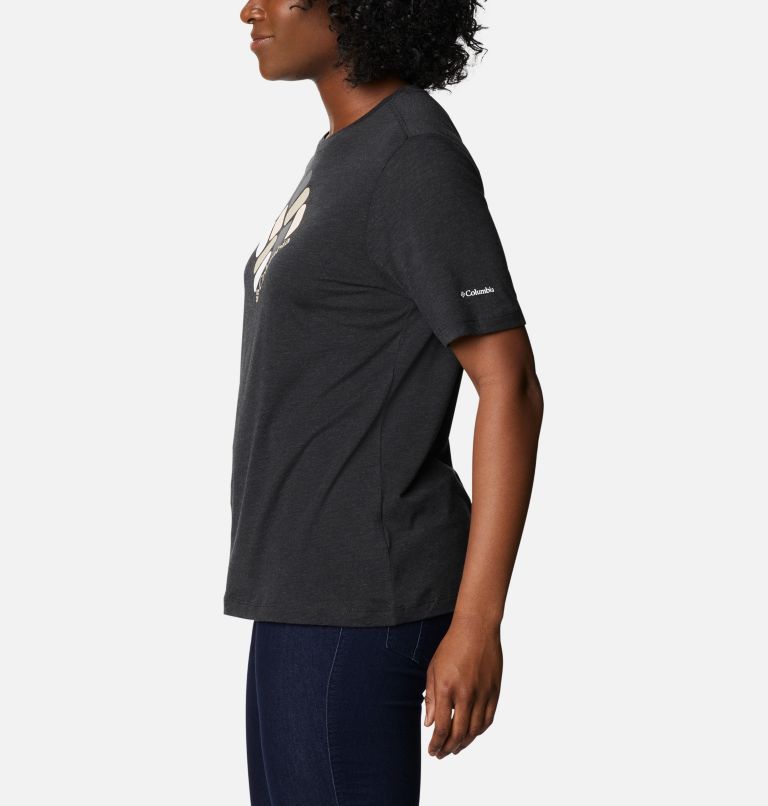 T-shirt col rond décontracté Bluebird Day Femme, Color: Black Heather, Multi Gem Graphic, image 3