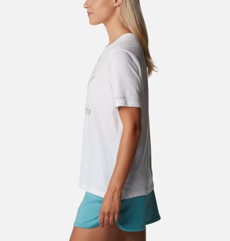 Thumbnail: T-shirt col rond décontracté Bluebird Day Femme, Color: White, Stacked Dotty, image 3