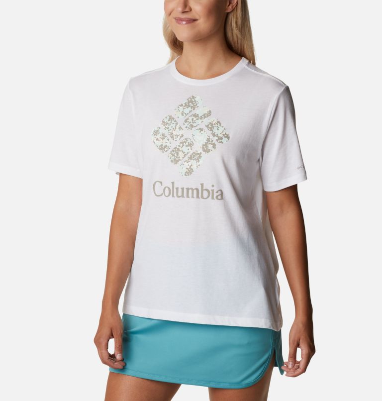 Thumbnail: T-shirt col rond décontracté Bluebird Day Femme, Color: White, Stacked Dotty, image 5