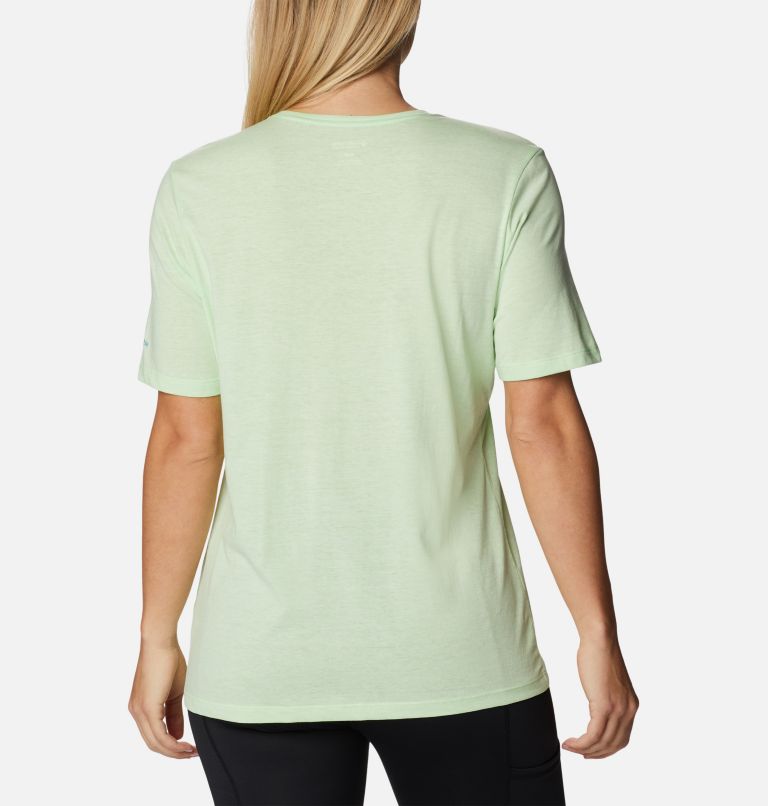 Women's Bluebird Day Relaxed Crew Neck Shirt, Color: Key West Hthr, CSC Stacked Lakeside Grx, image 2