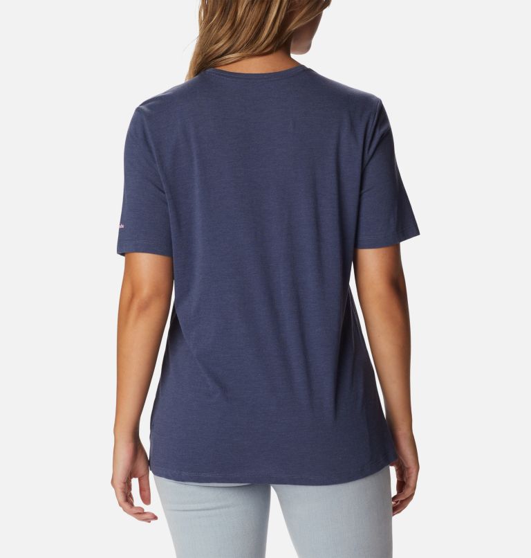 Thumbnail: Women's Bluebird Day Relaxed Crew Neck Shirt, Color: Nocturnal Hthr, CSC Stacked Lakeside Grx, image 2