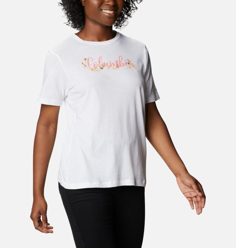 Women's Bluebird Day Relaxed T-Shirt, Color: White, Floral Brand