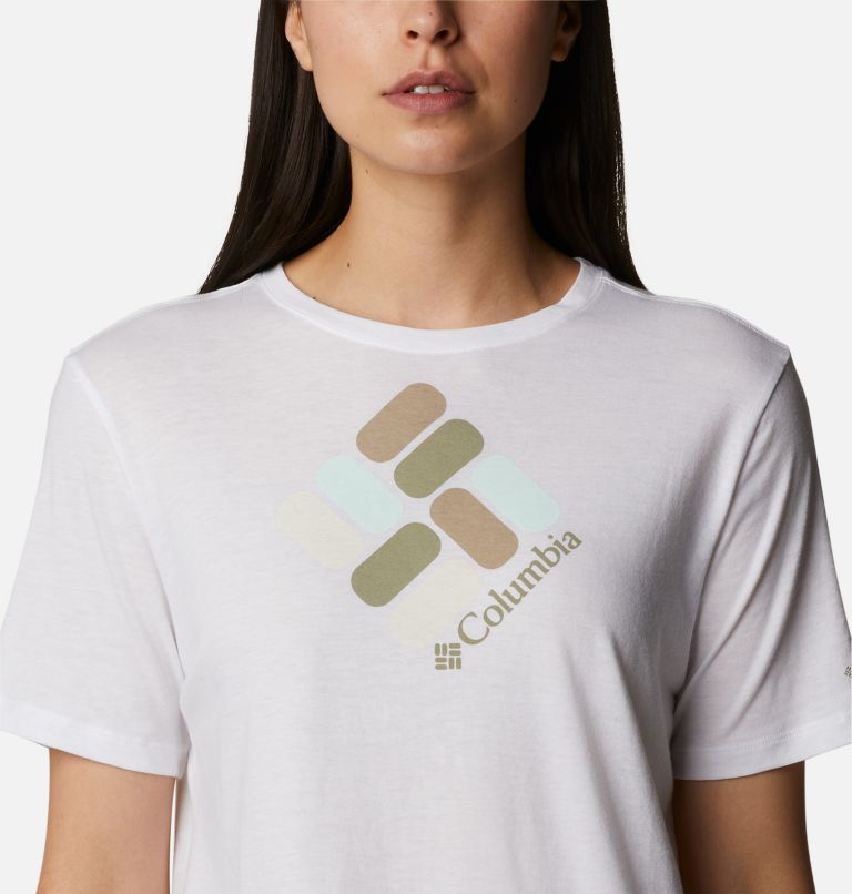 Thumbnail: Women's Bluebird Day Relaxed T-Shirt, Color: White, CSC Gem Confetti, image 4