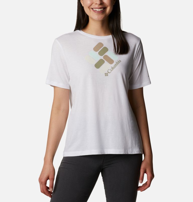 Women's Bluebird Day Relaxed T-Shirt, Color: White, CSC Gem Confetti