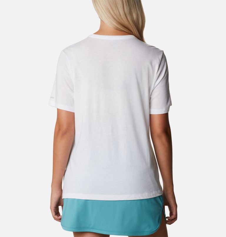 Thumbnail: Bluebird Day Relaxed T-Shirt für Frauen, Color: White, Stacked Dotty, image 2