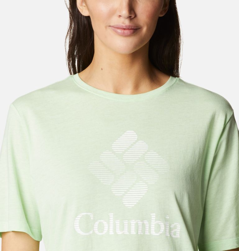 Women's Bluebird Day Relaxed T-Shirt, Color: Key West Hthr, CSC Stacked Graphic, image 4