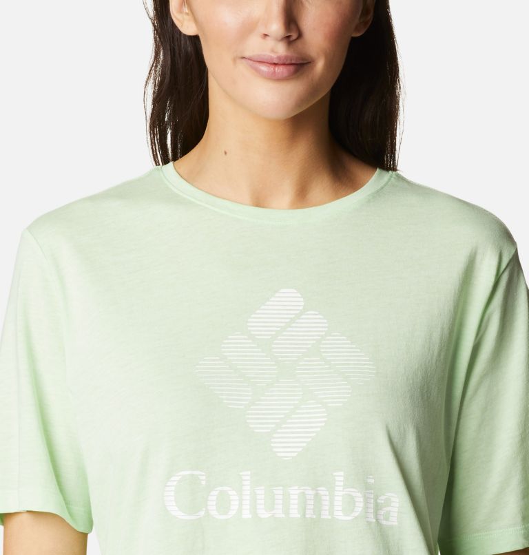 Thumbnail: Women's Bluebird Day Relaxed T-Shirt, Color: Key West Hthr, CSC Stacked Graphic, image 4