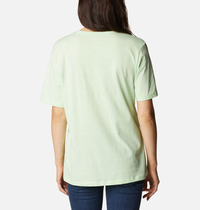 Women's Bluebird Day Relaxed T-Shirt, Color: Key West Hthr, CSC Stacked Graphic, image 2