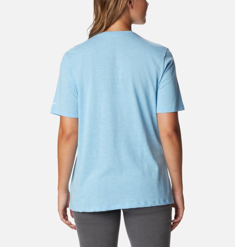Thumbnail: T-shirt Bluebird Day Relaxed Femme, Color: Vista Blue Hthr, CSC Stacked Graphic, image 2