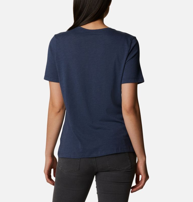 Camiseta holgada Bluebird Day para mujer, Color: Nocturnal Heather, Lakeshore Flora