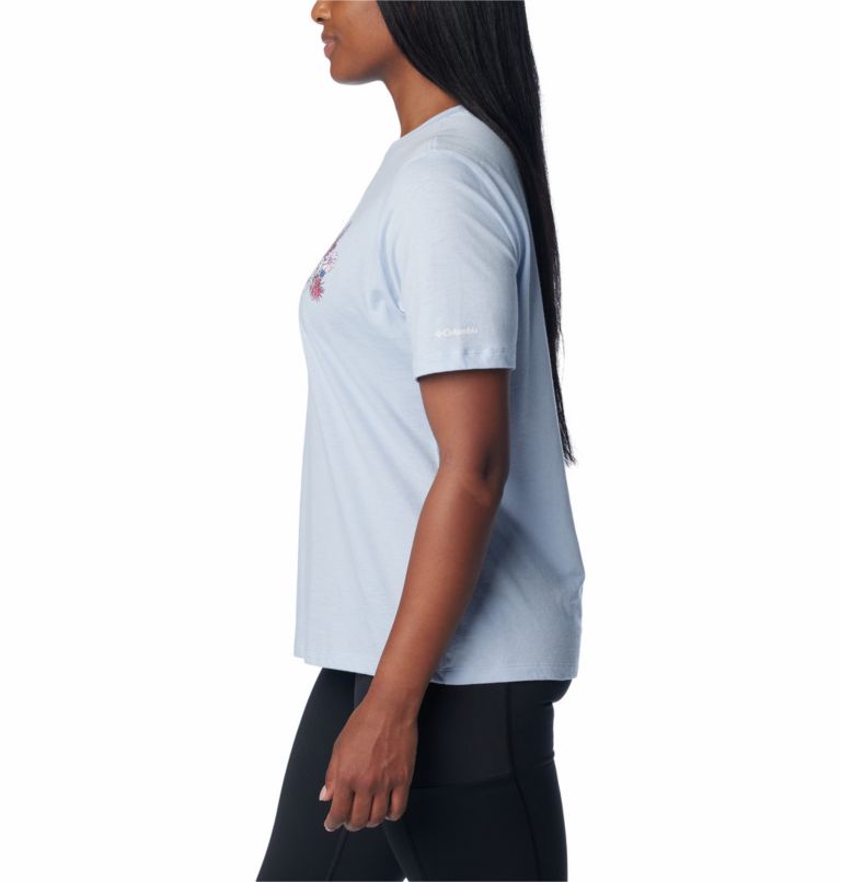 Women's Bluebird Day Relaxed T-Shirt, Color: Whisper Heather, Branded Bouquet, image 3