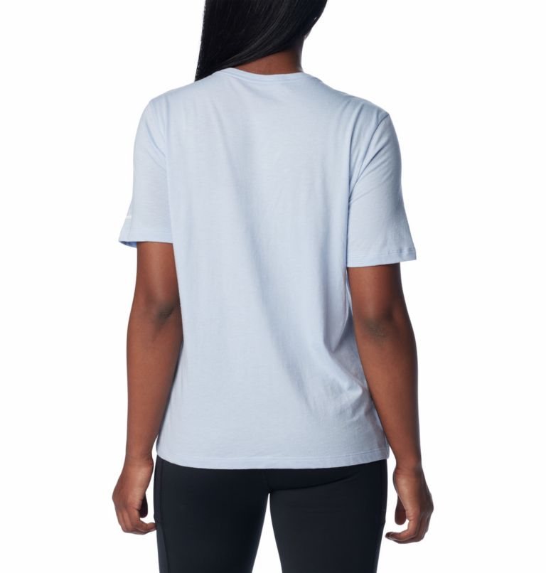 Women's Bluebird Day Relaxed T-Shirt, Color: Whisper Heather, Branded Bouquet, image 2