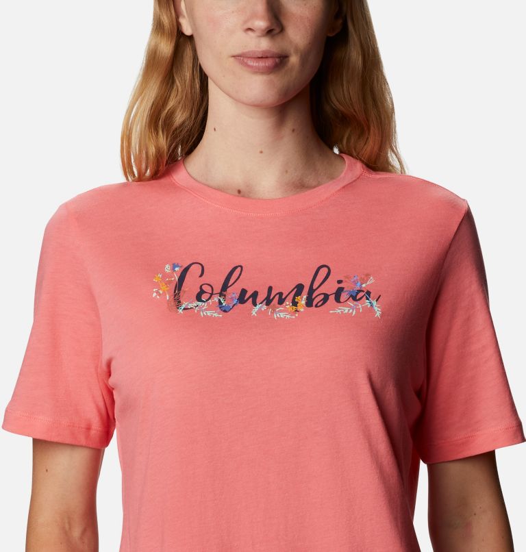 Women's Bluebird Day Relaxed T-Shirt, Color: Salmon Heather, Floral Brand