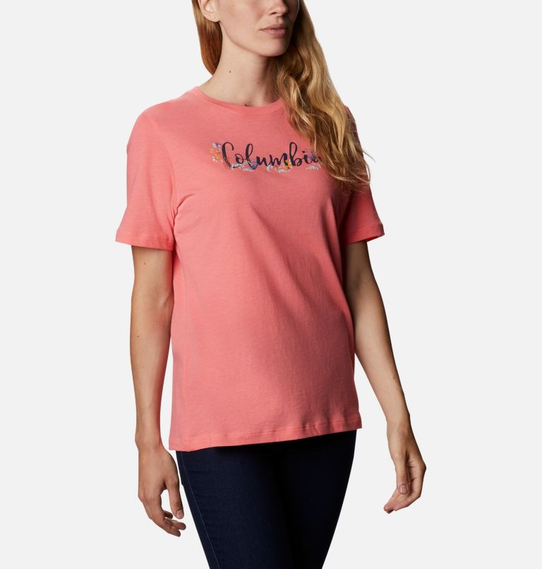 Thumbnail: Women's Bluebird Day Relaxed T-Shirt, Color: Salmon Heather, Floral Brand, image 5