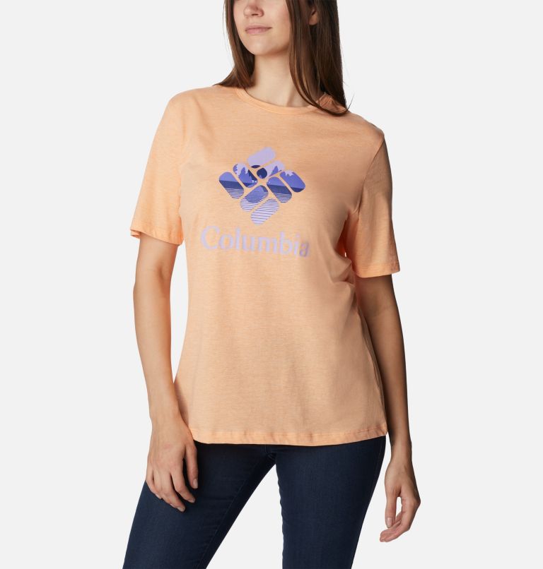 Women's Bluebird Day Relaxed T-Shirt, Color: Peach Hthr, CSC Stacked Lakeside Grx, image 5