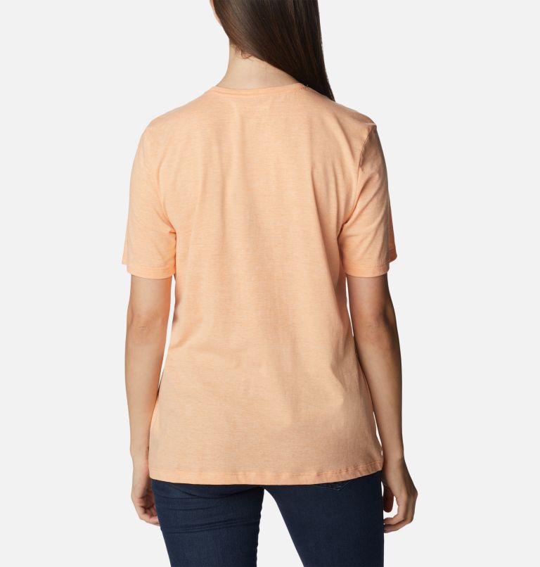 Women's Bluebird Day Relaxed T-Shirt, Color: Peach Hthr, CSC Stacked Lakeside Grx, image 2