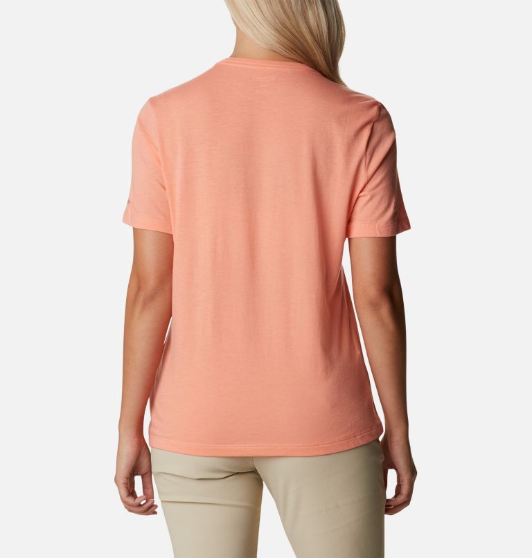 Camiseta holgada Bluebird Day para mujer, Color: Coral Reef Heather, Lakeshore Flora