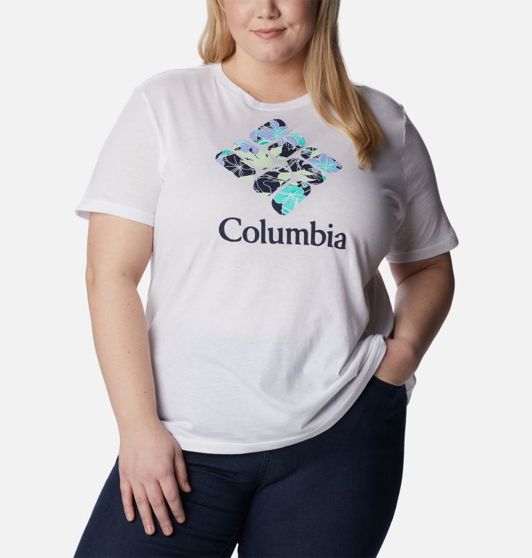 Thumbnail: Women's Bluebird Day Relaxed Crew Neck Top Shirt - Plus Size, Color: White, Lakeshore Flora, image 5