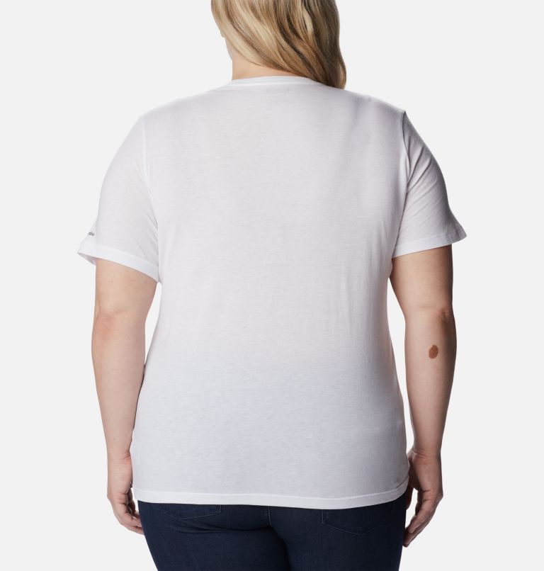 Women's Bluebird Day Relaxed Crew Neck Top Shirt - Plus Size, Color: White, Lakeshore Flora, image 2