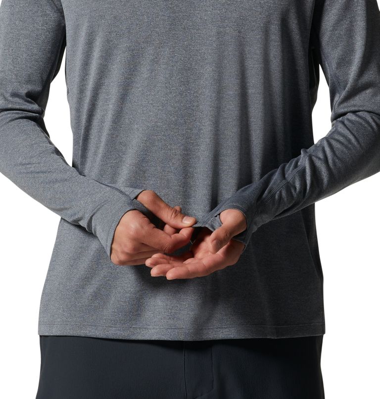 Thumbnail: Men's Wicked Tech Recycled Long Sleeve T-Shirt, Color: Heather Graphite, image 5