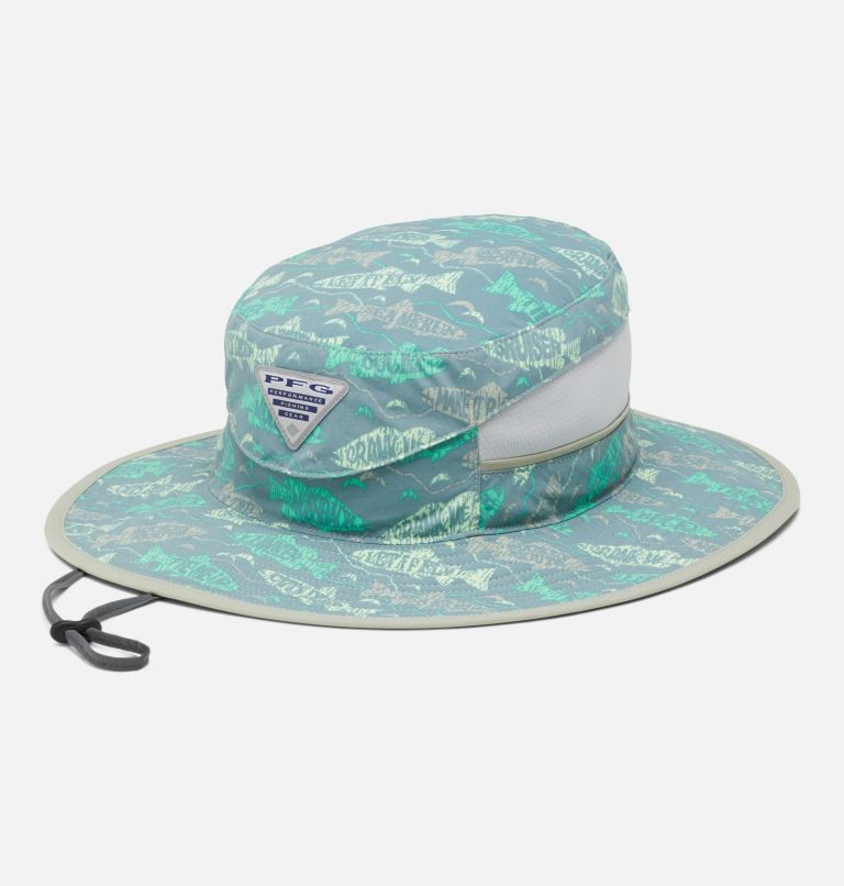 PFG Super Backcast Booney Hat, Color: Safari, Fishfinder Print, image 1