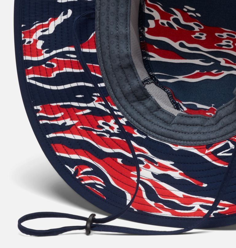 PFG Super Backcast Booney Hat, Color: Red Spark, Rough Waves Print, image 3