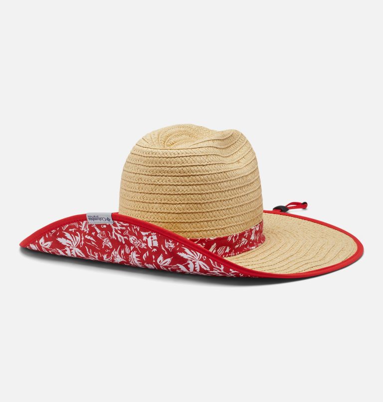 PFG Baha Straw Hat, Color: Red Spark Kona Print, image 3