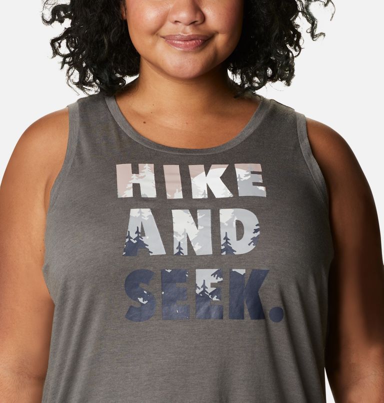 Women's Daisy Days Graphic Tank - Plus Size, Color: Charcoal Heather, Seek the Hike, image 4