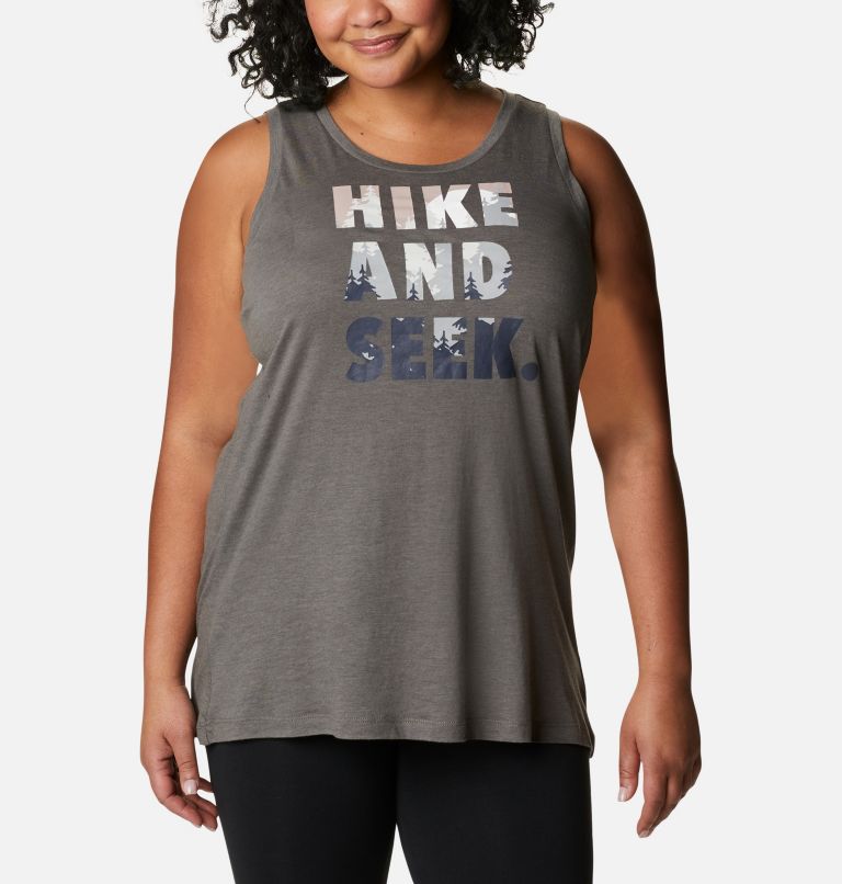Women's Daisy Days Graphic Tank - Plus Size, Color: Charcoal Heather, Seek the Hike, image 1