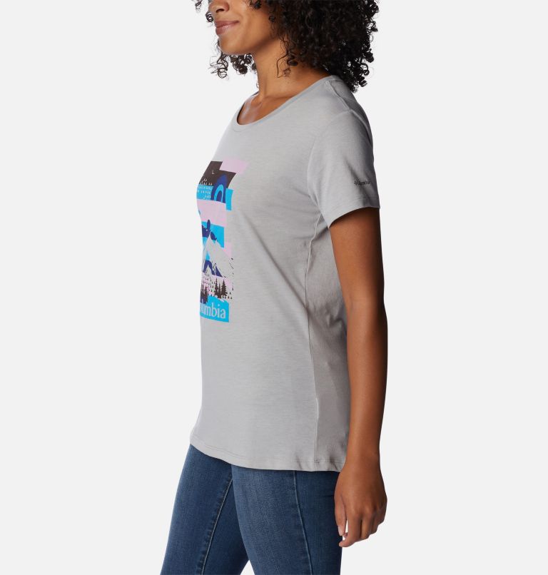 Women's Daisy Days Graphic T-Shirt, Color: Columbia Grey Heather, Scenic Collage, image 3