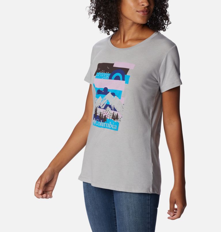 Thumbnail: Women's Daisy Days Graphic T-Shirt, Color: Columbia Grey Heather, Scenic Collage, image 5