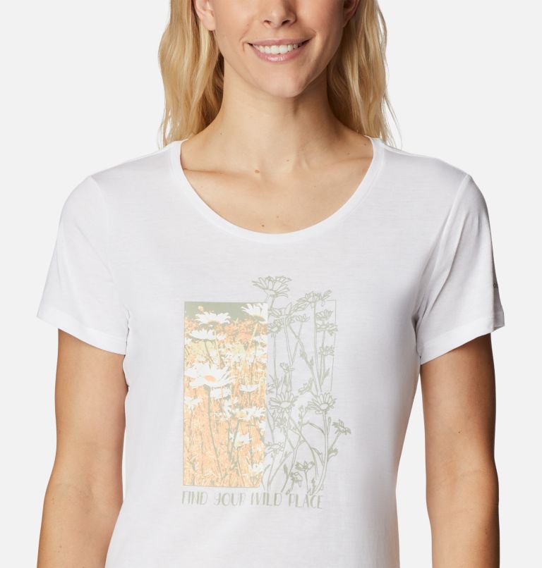 Women's Daisy Days Graphic T-Shirt, Color: White, Find your Wild Graphic, image 4