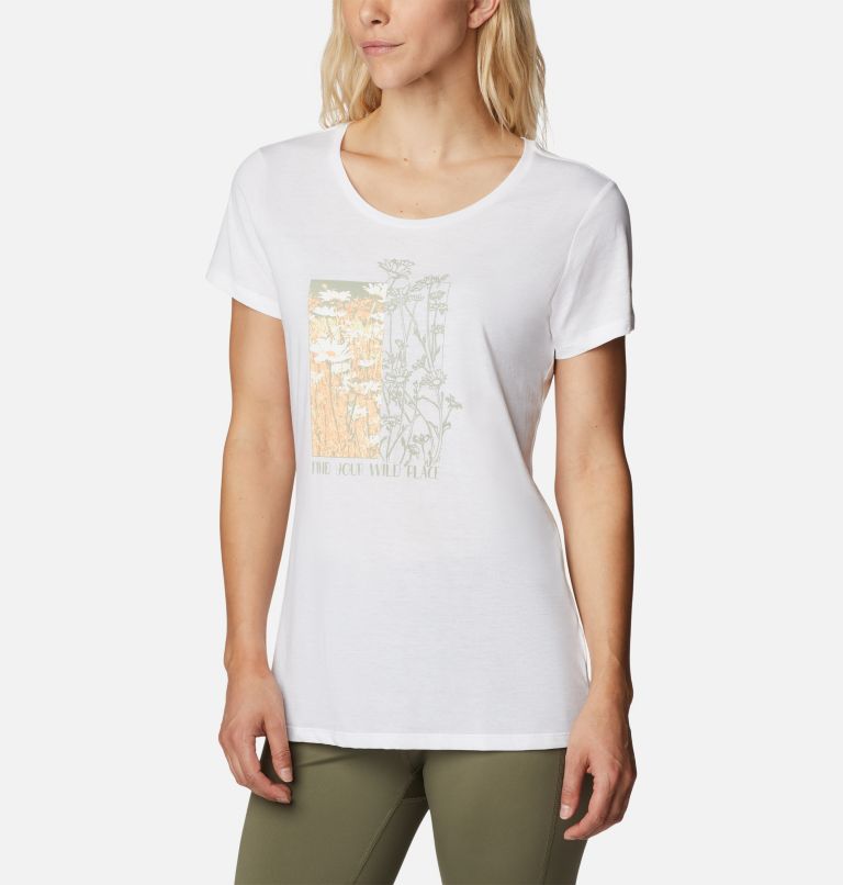 Women's Daisy Days Graphic T-Shirt, Color: White, Find your Wild Graphic, image 5