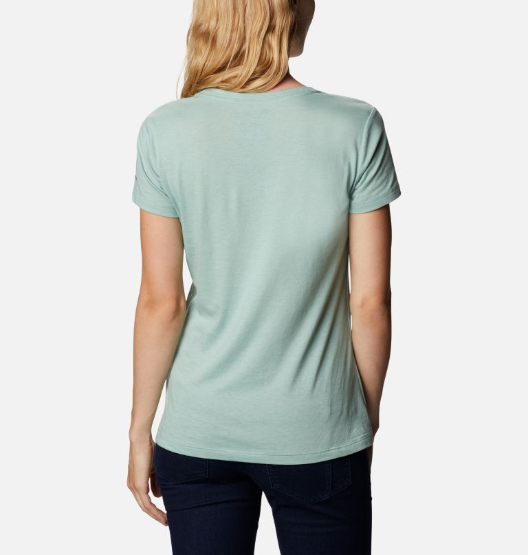 Women's Daisy Days Graphic T-Shirt, Color: Aqua Tone Heather, Stitched Needles, image 2