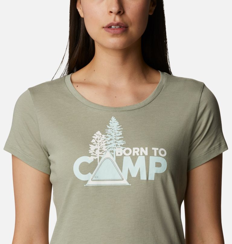 Thumbnail: Women's Daisy Days Graphic T-Shirt, Color: Safari Heather, Born To Camp, image 4