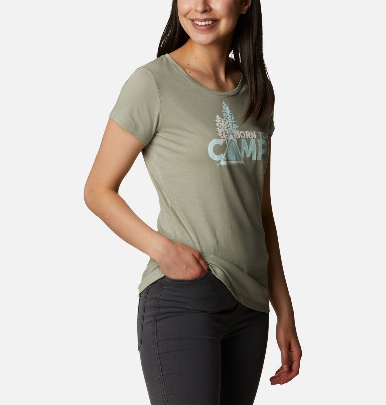 Thumbnail: Women's Daisy Days Graphic T-Shirt, Color: Safari Heather, Born To Camp, image 5
