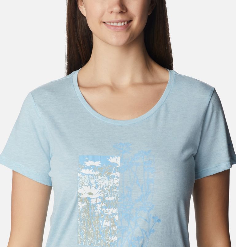 Women's Daisy Days Graphic T-Shirt, Color: Spring Blue Hthr, Find your Wild Graphic, image 4