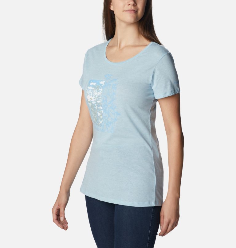 Thumbnail: Women's Daisy Days Graphic T-Shirt, Color: Spring Blue Hthr, Find your Wild Graphic, image 5