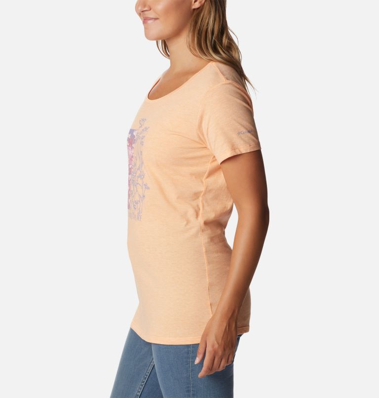 Women's Daisy Days Graphic T-Shirt, Color: Peach Hthr, Find your Wild Graphic, image 3