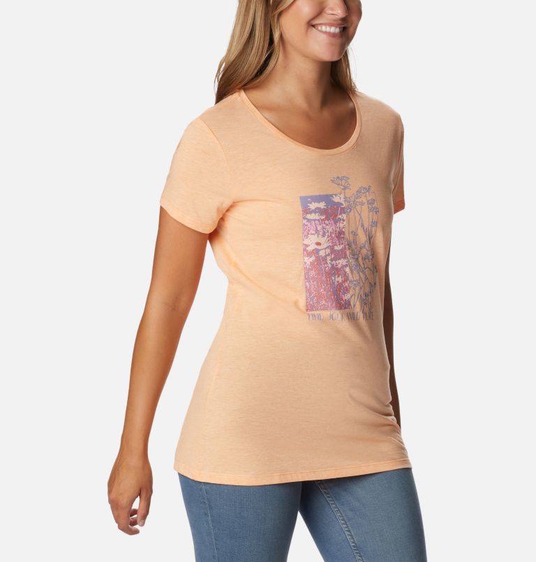 Women's Daisy Days Graphic T-Shirt, Color: Peach Hthr, Find your Wild Graphic, image 5