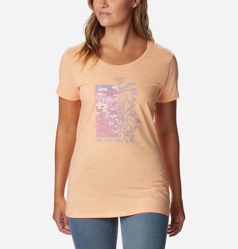 Women's Daisy Days Graphic T-Shirt, Color: Peach Hthr, Find your Wild Graphic, image 1