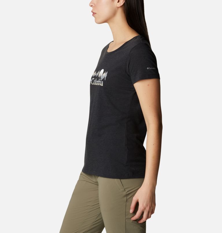 Women's Daisy Days Graphic T-Shirt, Color: Black Heather, Moonrise, image 3
