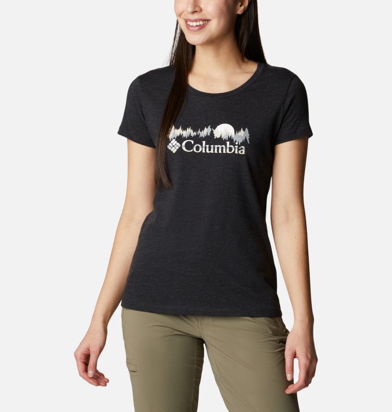 Women's Daisy Days Graphic T-Shirt, Color: Black Heather, Moonrise, image 1