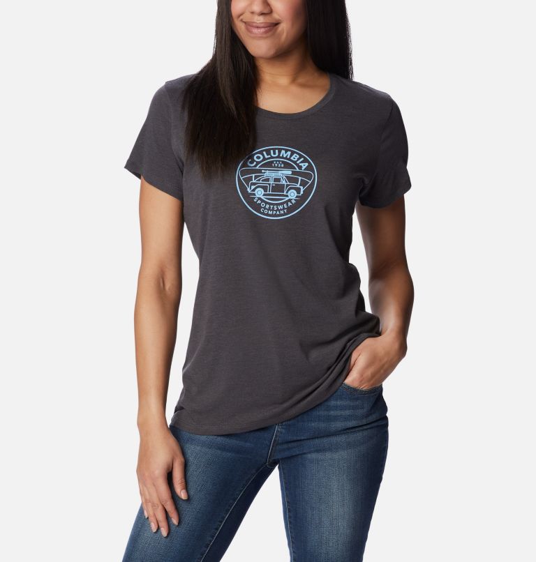 Thumbnail: Women's Daisy Days Graphic T-Shirt, Color: Shark Hthr, Journey to Joy Graphic, image 5