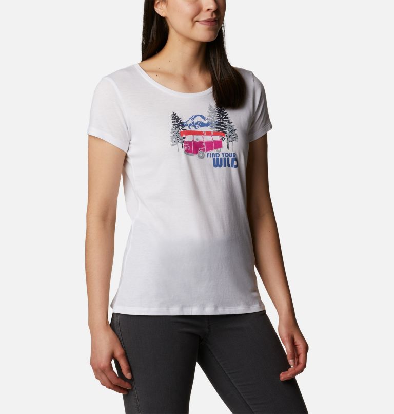 Thumbnail: Women's Daisy Days Graphic T-Shirt, Color: White, Van Life, image 5