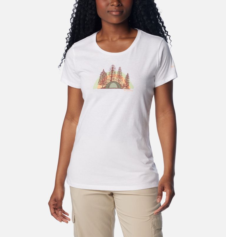 Women's Daisy Days Graphic T-Shirt, Color: White, Happier Outdoors, image 1