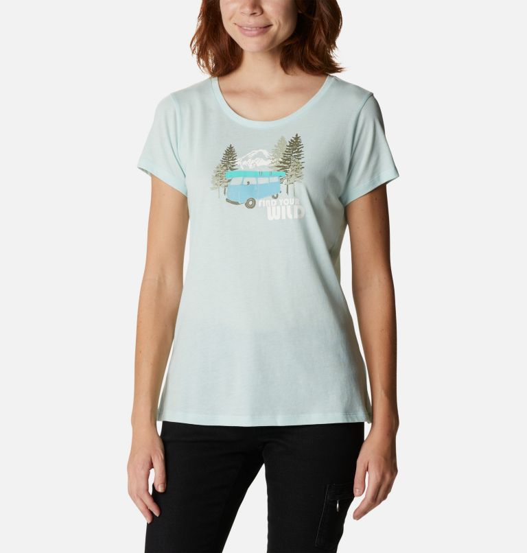 Women's Daisy Days Graphic T-Shirt, Color: Icy Morn Heather, Van Life, image 1