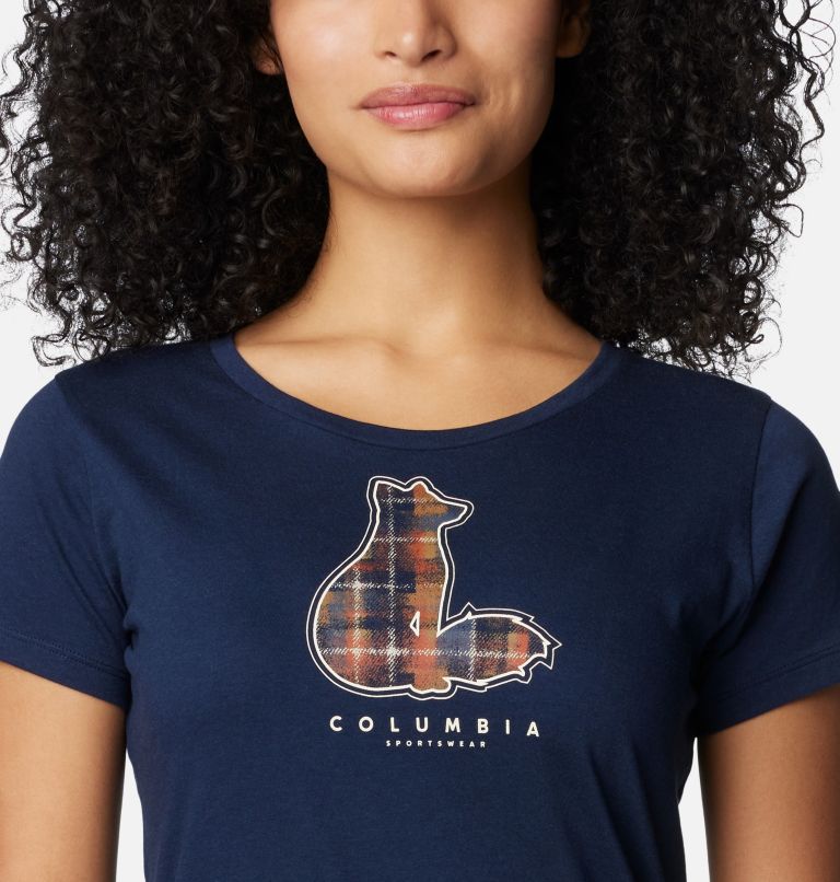 Women's Daisy Days Graphic T-Shirt, Color: Collegiate Navy, Foxy Omblur, image 4