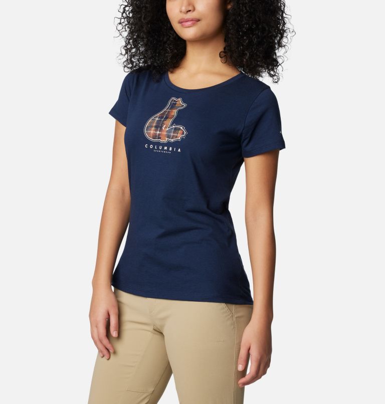 Women's Daisy Days Graphic T-Shirt, Color: Collegiate Navy, Foxy Omblur, image 5